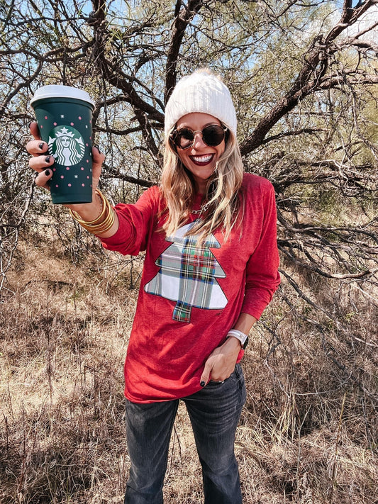 Tartan Plaid Christmas Tree Tee