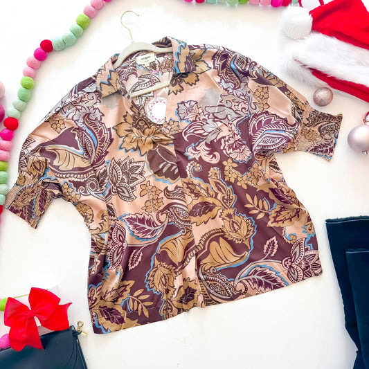 Umgee Satin Paisley Top