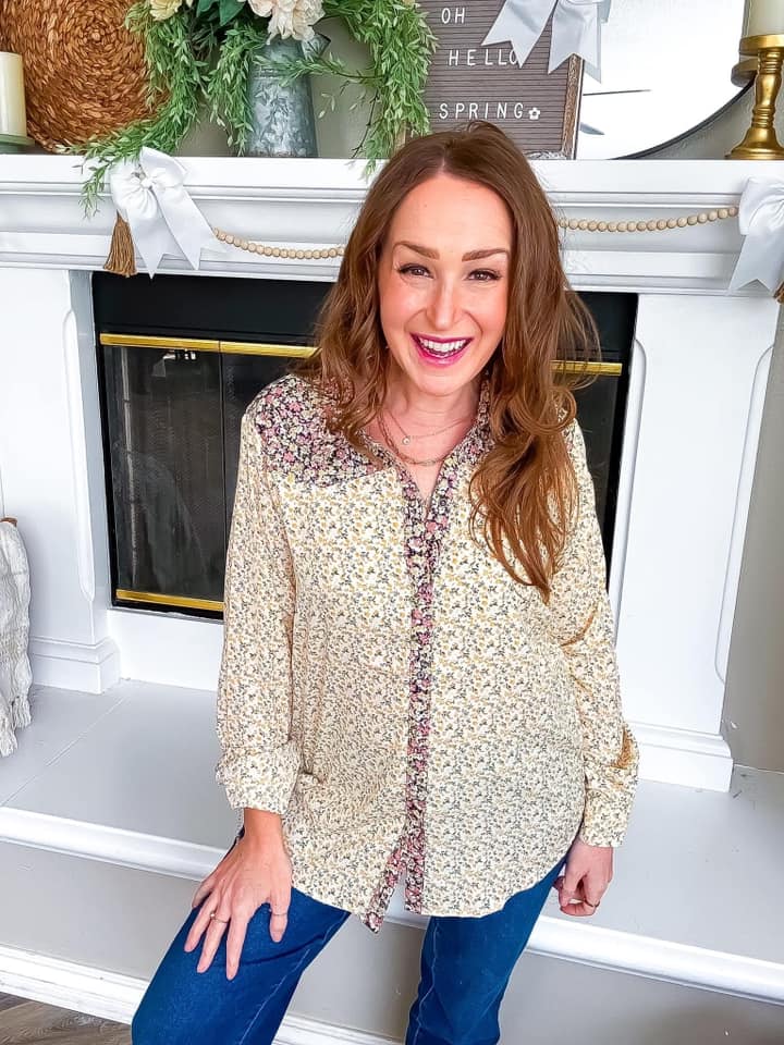 Floral Snap Button Up Top