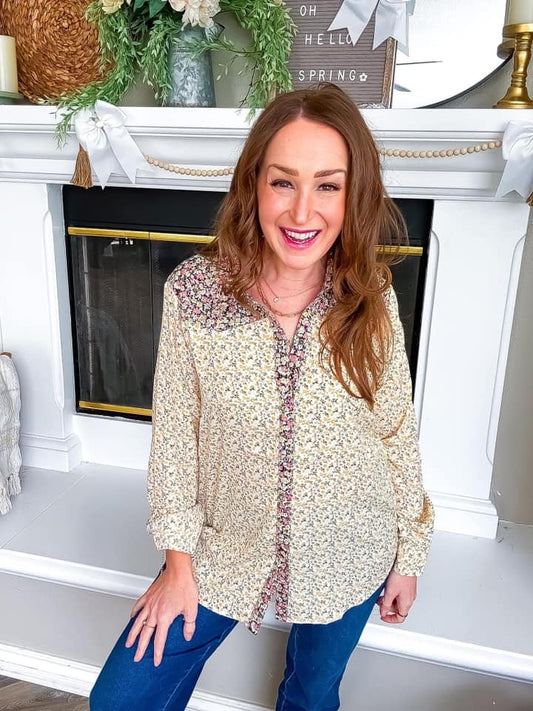 Floral Snap Button Up Top
