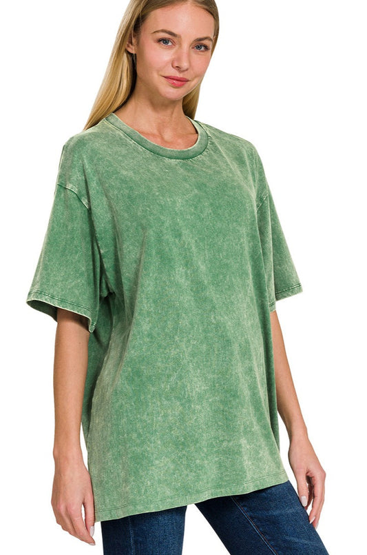 Lucky Break Mineral Wash Top- Green