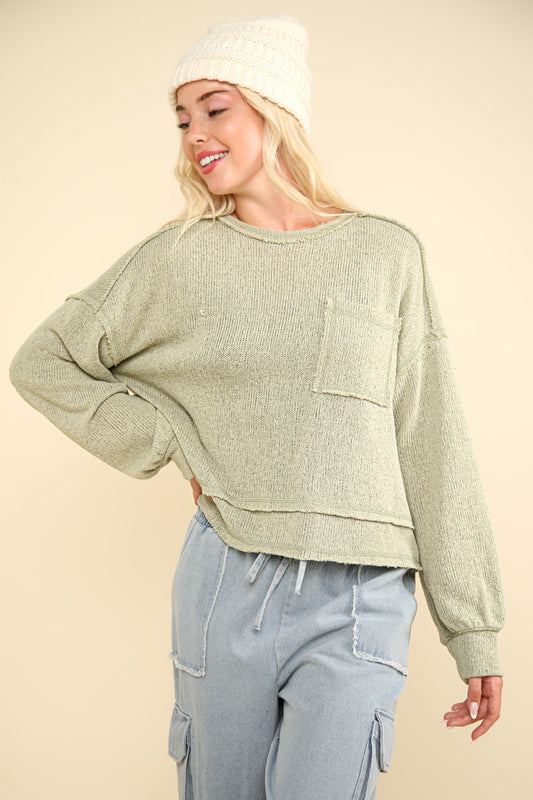 Perfect Feeling Sweater- Sage