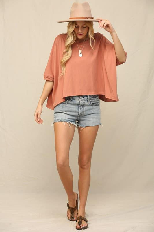 Clay Oversized Dolman Top