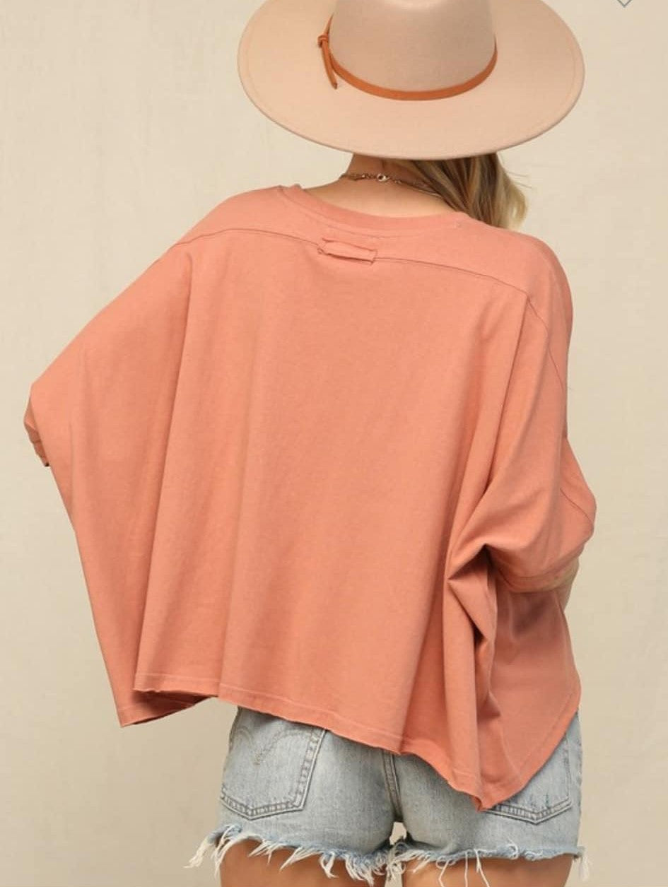 Clay Oversized Dolman Top