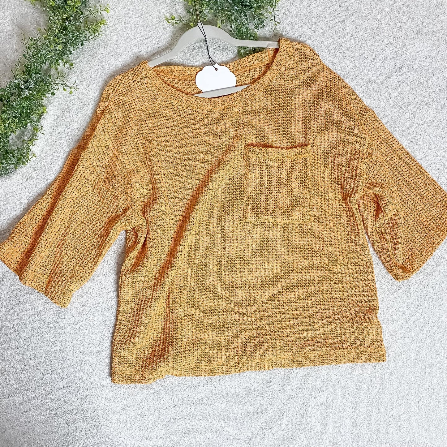 Perfect Peach Knit Pocket Top