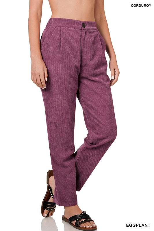 Perfect Pleated Corduroy Pants