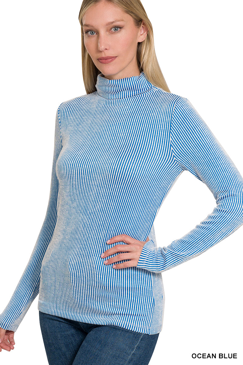 Pure Charm Ribbed Turtleneck Top