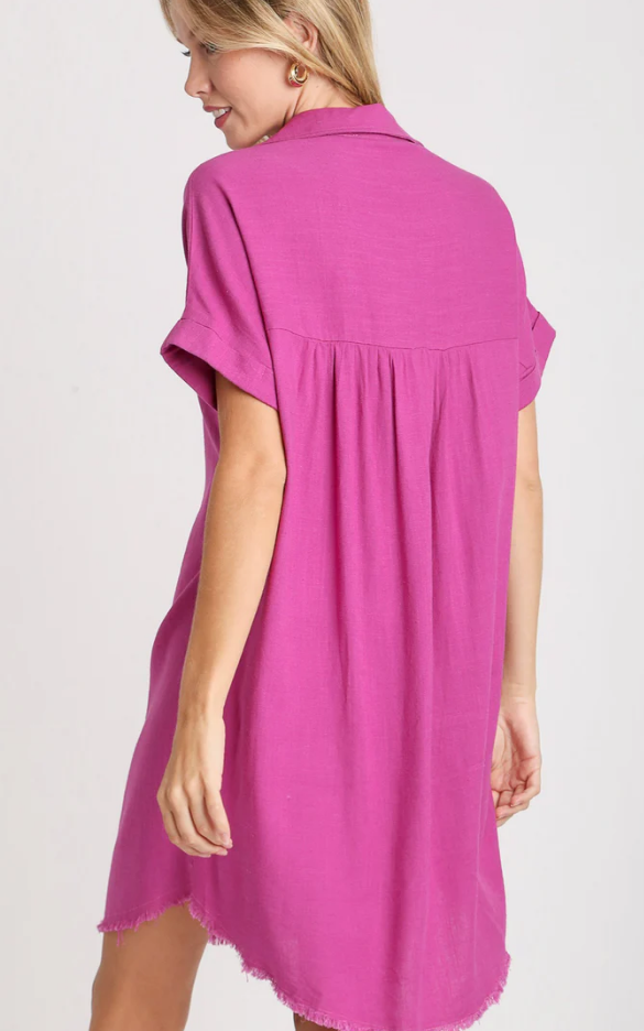 Orchid Frayed Hem Dress