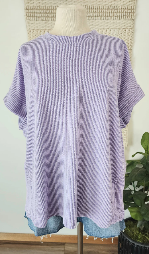 Love Me in Lavender Ribbed Top