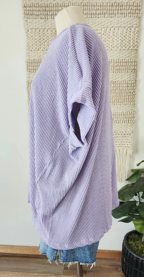 Love Me in Lavender Ribbed Top