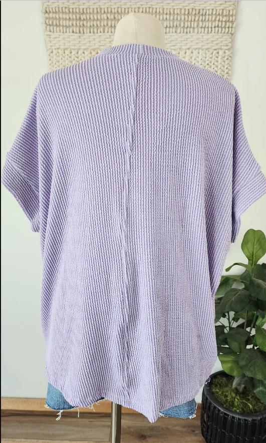 Love Me in Lavender Ribbed Top