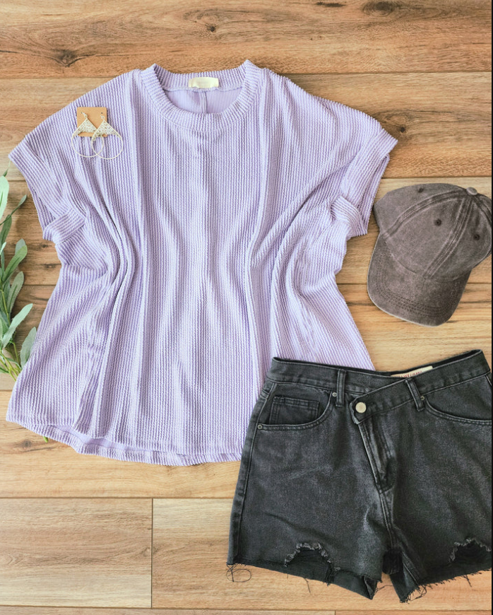 Love Me in Lavender Ribbed Top