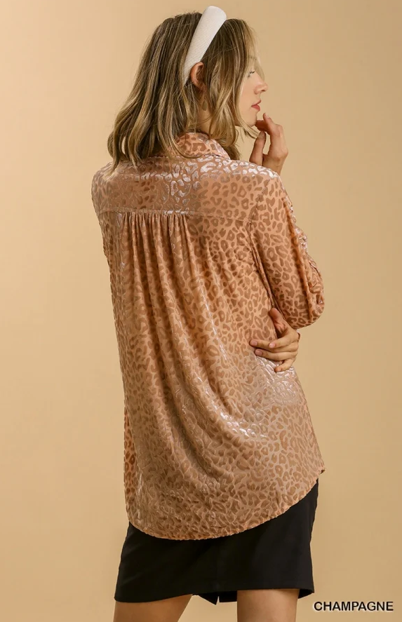 Champagne Burnout Velvet Top