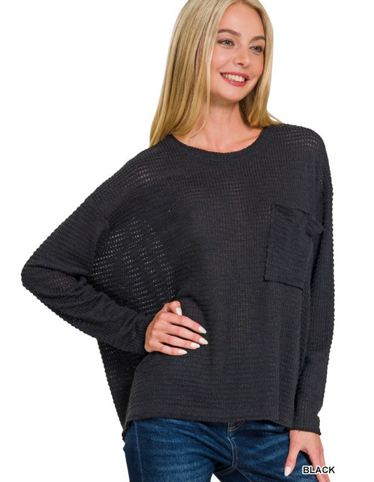 Jackie Jacquard Sweater- Black