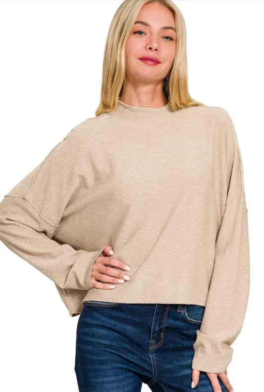 Heathered Crop Sweater