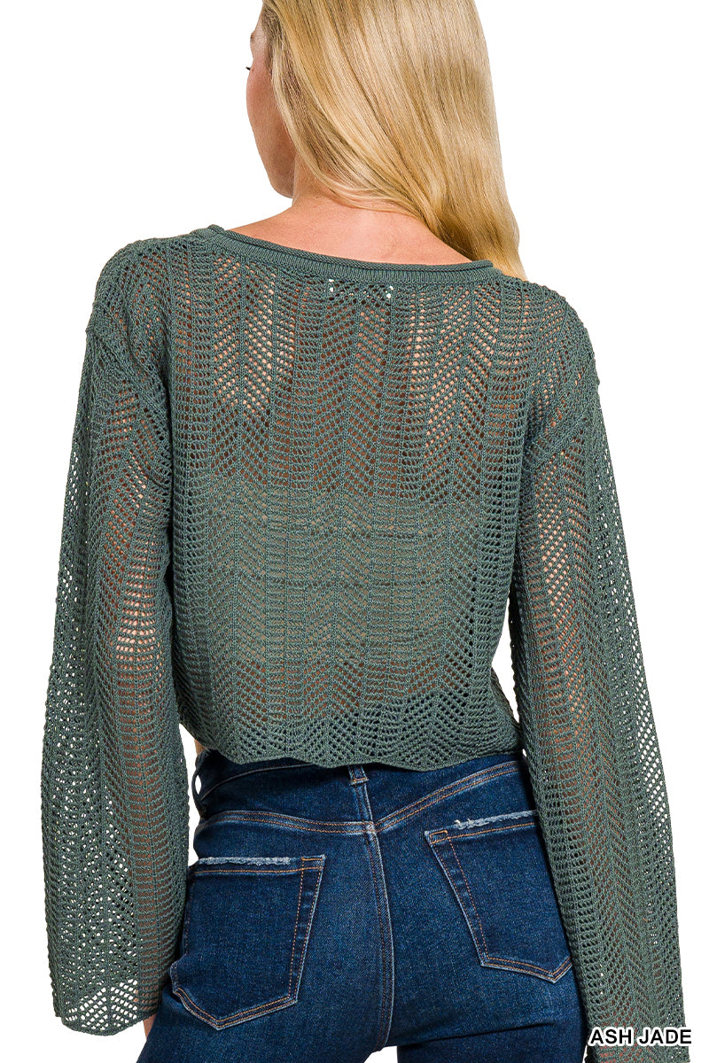 Olivia Open Knit Crop Sweater