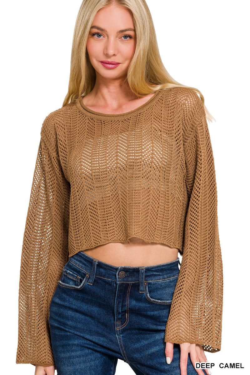 Olivia Open Knit Crop Sweater