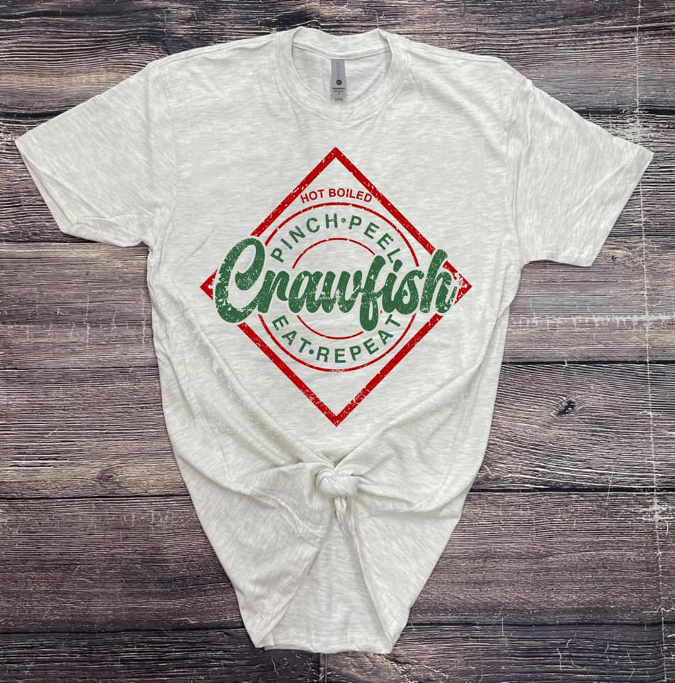 Pinch Peel Eat Repeat Crawfish Tee