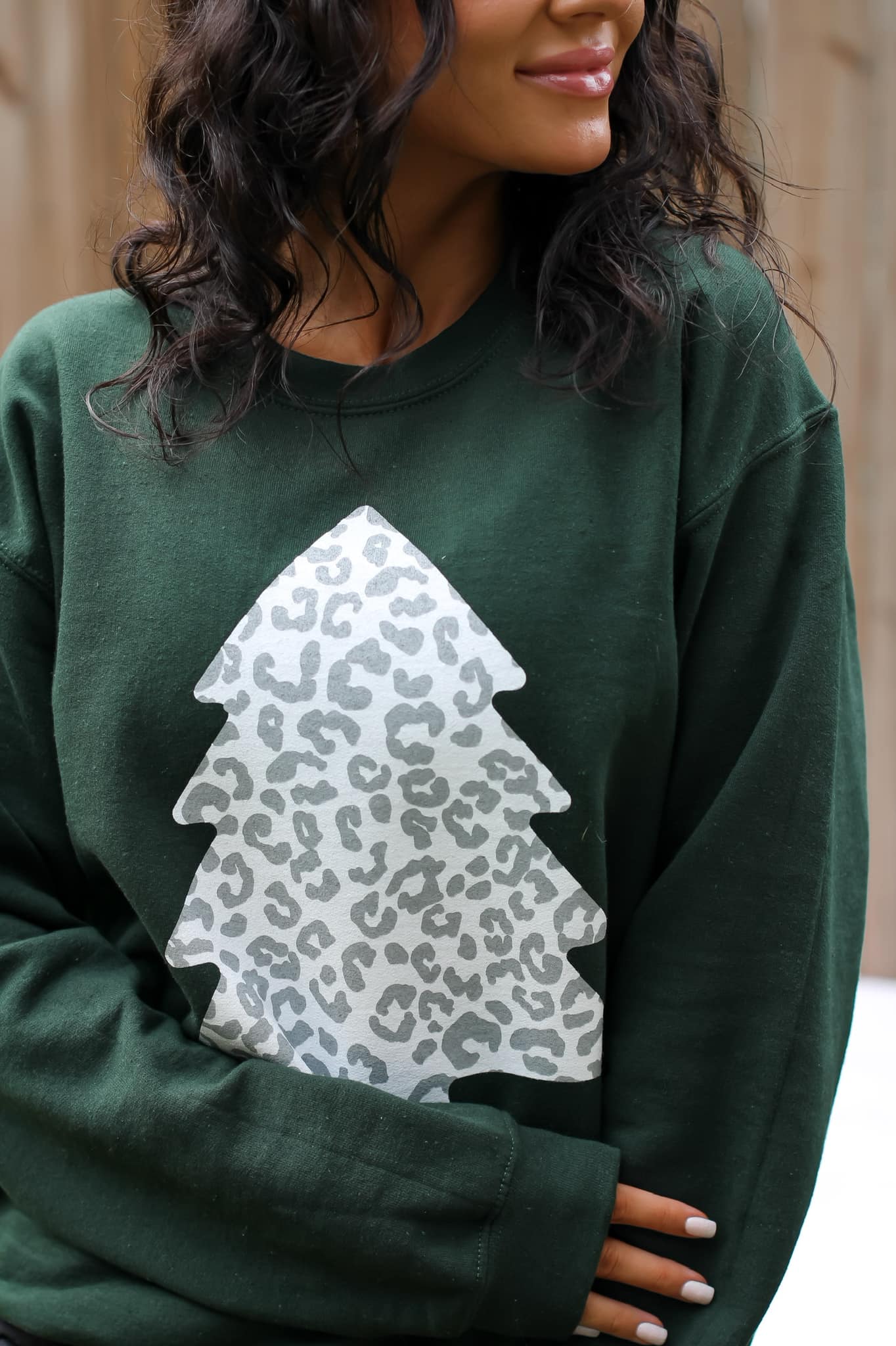 Snow Leopard Christmas Tree Sweatshirt