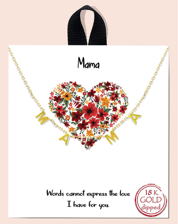 Mama Card Necklace