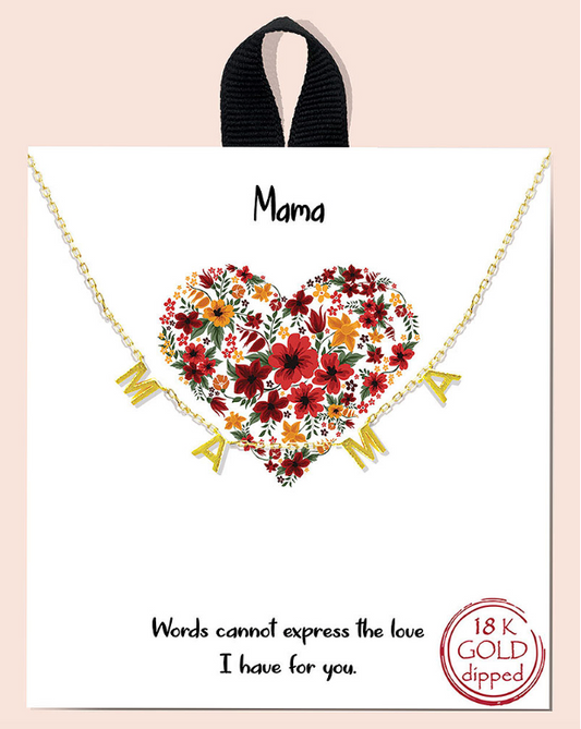 Mama Card Necklace