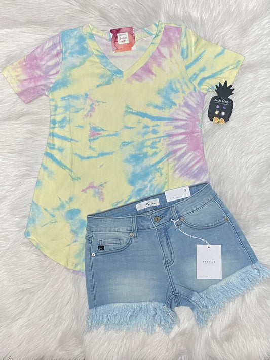 Tie Die VNeck Top