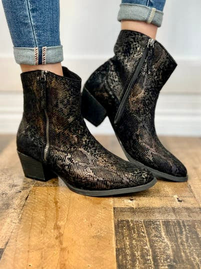 All About The Snakeskin Bootie
