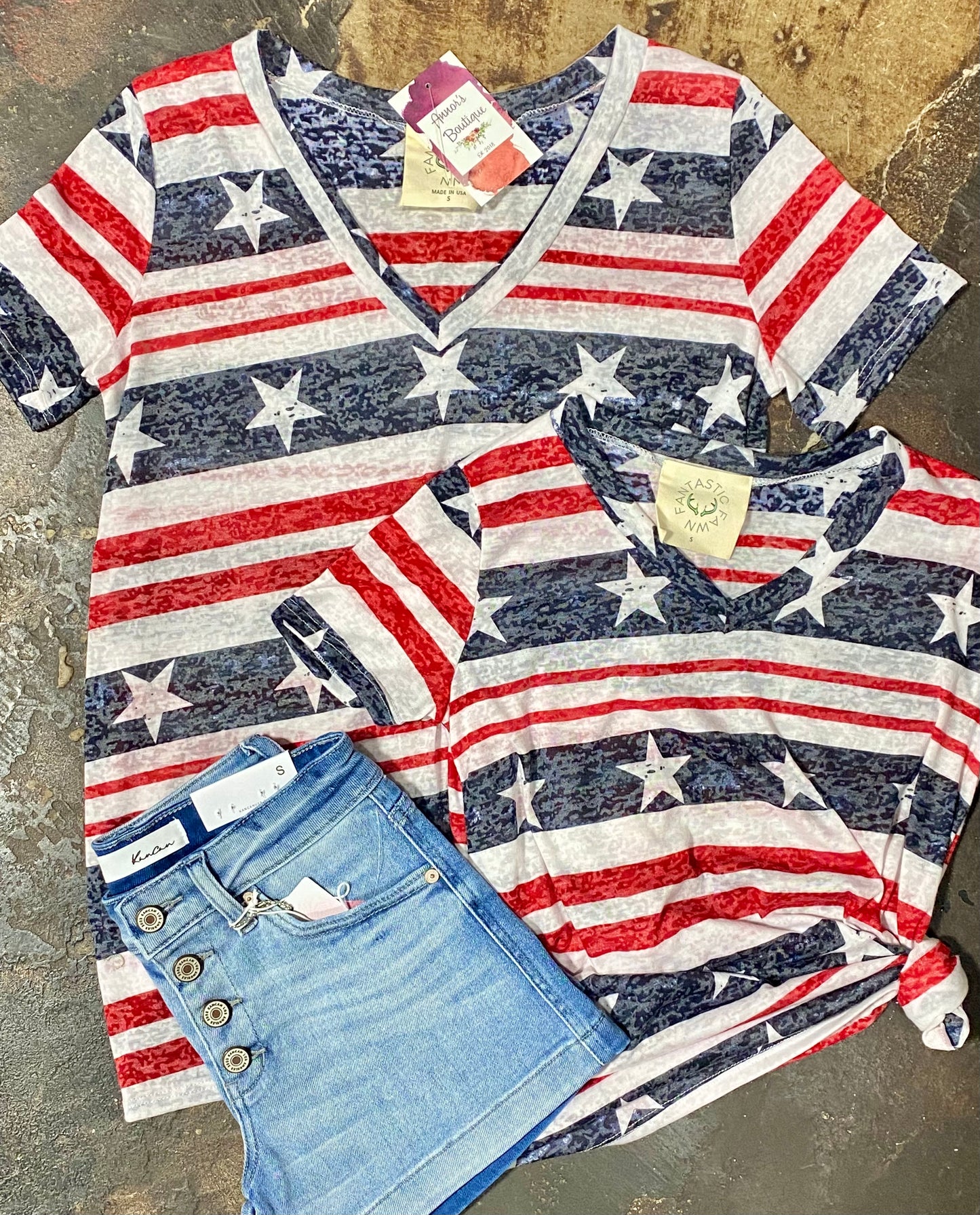 Stars and Stripes Burnout Top