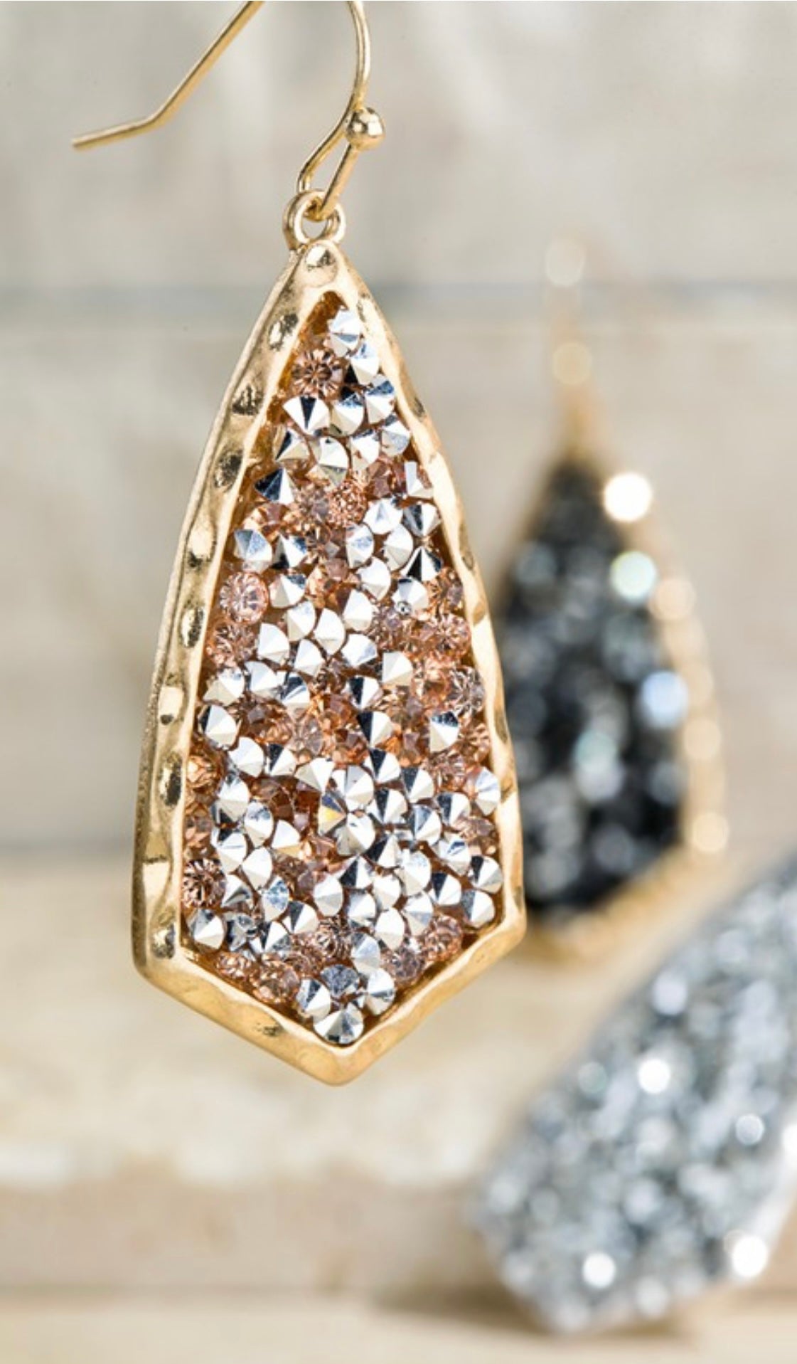 Glitter Stone Dangle Earrings