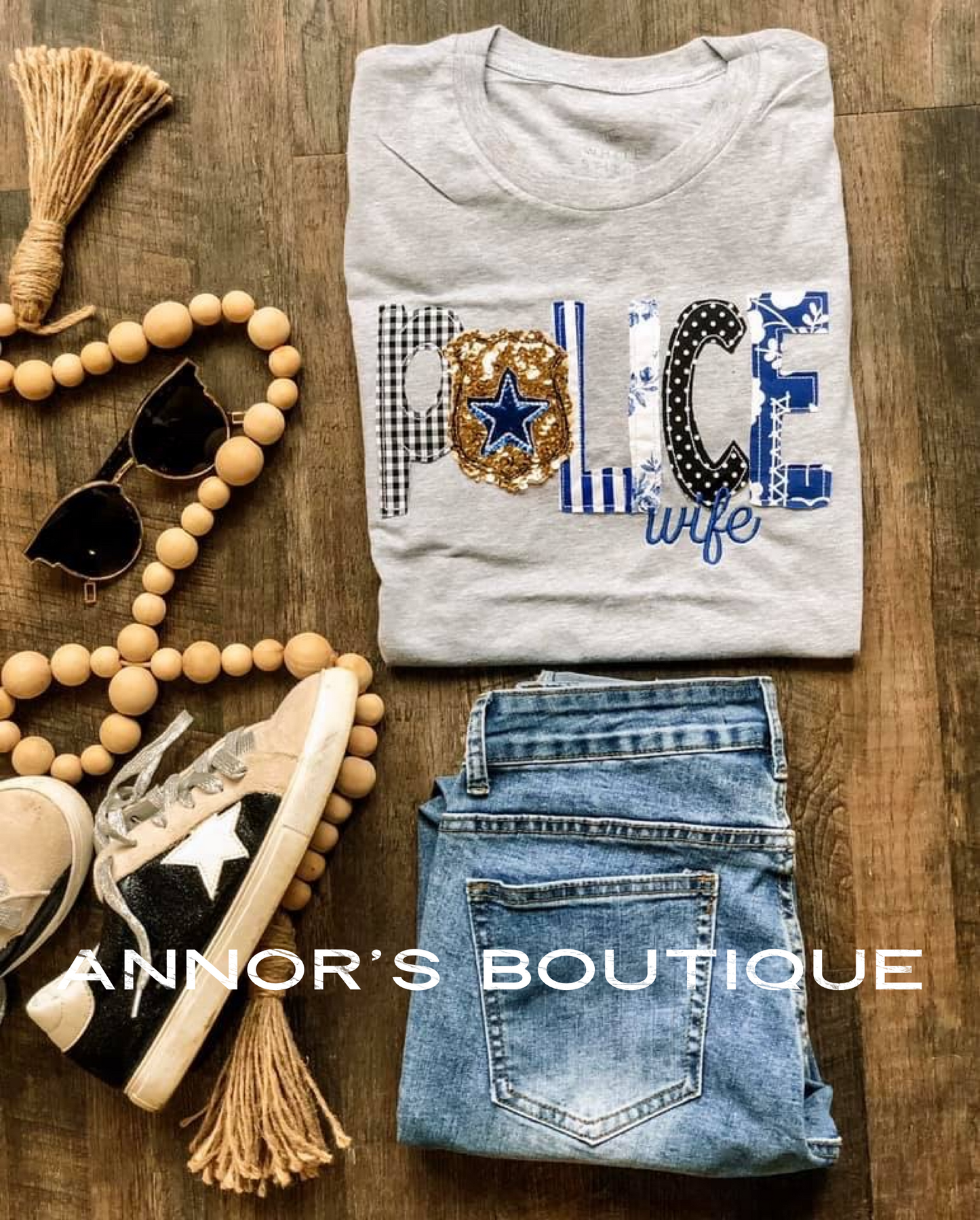 PATCHWORK SERVICE TEES - Annor's Boutique